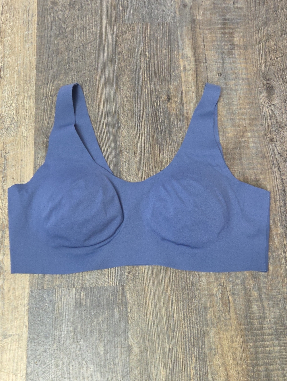 knix Scoop-Neck Seamless Bra in Dusty Blue